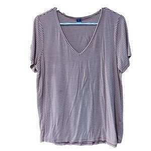 Old Navy Luxe Striped V Neck Tee Size Medium